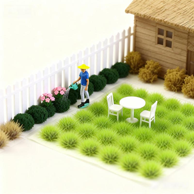 32/60Pcs Resin Static Scenery Ornament Static Grass Tuft Model Grass Tufts Terrain Model Kit Fake Moss Grass For Train Lands
