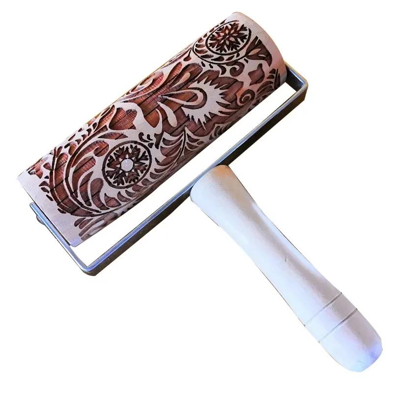 Christmas Embossed Rolling Pin Baking Cookies Roller Christmas Wooden Rolling Pins for Baking Embossed Cookies