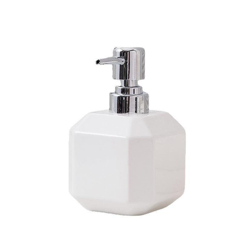 360ml soap dispenser ceramic hand sanitizer square minimalist black and white split bottle shampoo and shower gel press bottle