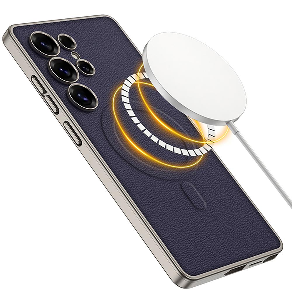 

Для чохла Samsung Galaxy S25 Ultra, сумісного з MagSafe, задня кришка телефону з ПУ+ПК, магнітна установка Carbon Fiber Texture