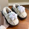 Down cotton slippers warm in winter thick-soled velvet indoor home simple cotton shoes autumn and winter shoes