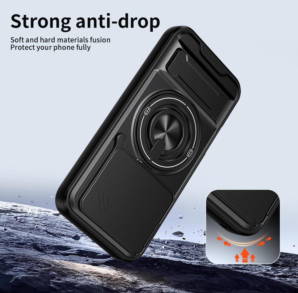 Funda for Honor 400 Lite Case Rotatable Slide Camera Protection Ring Stand Shockproof Cover Capa Funda