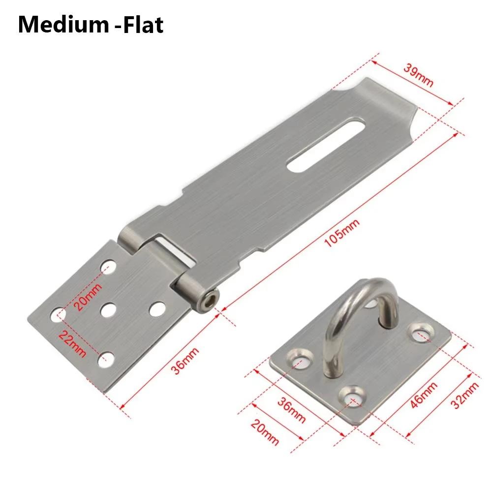 

Stainless Steel Padlock Hasp Door Clasp Lock 90 Degree Right Angle Shed Gate Latch Household Burglar-proof Bolt Door Buckle