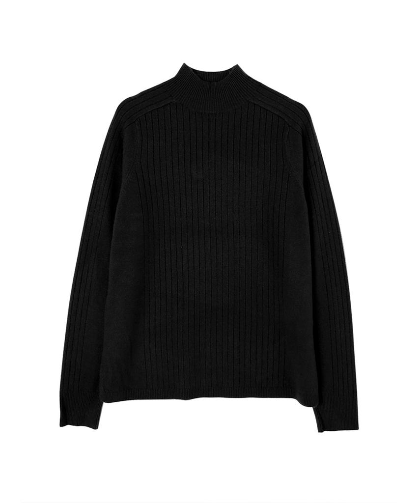 Baseukala Ribbed Half-Neck Knitwear (8Colors)