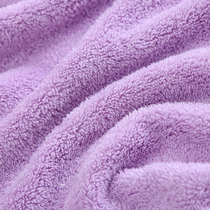 Women Fast Drying Hair Towel Coral Velvet Hair Towel Women Wrap Head Absorption Ater Bath Hat with Button  Bathroom Supplies