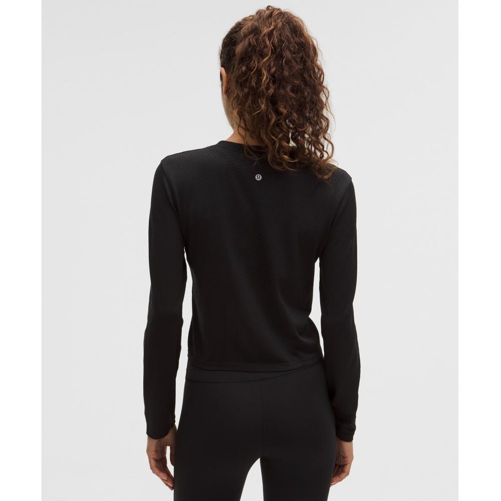 Lululemon Swiftly Open Hole V Neck Long sleeVe Shirt Black
