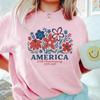 Floral Flag United States 250 Years Tops Independence Day Shirt 250th Anniversary Tee 4th Of July Patriotic Women Casual Apparel