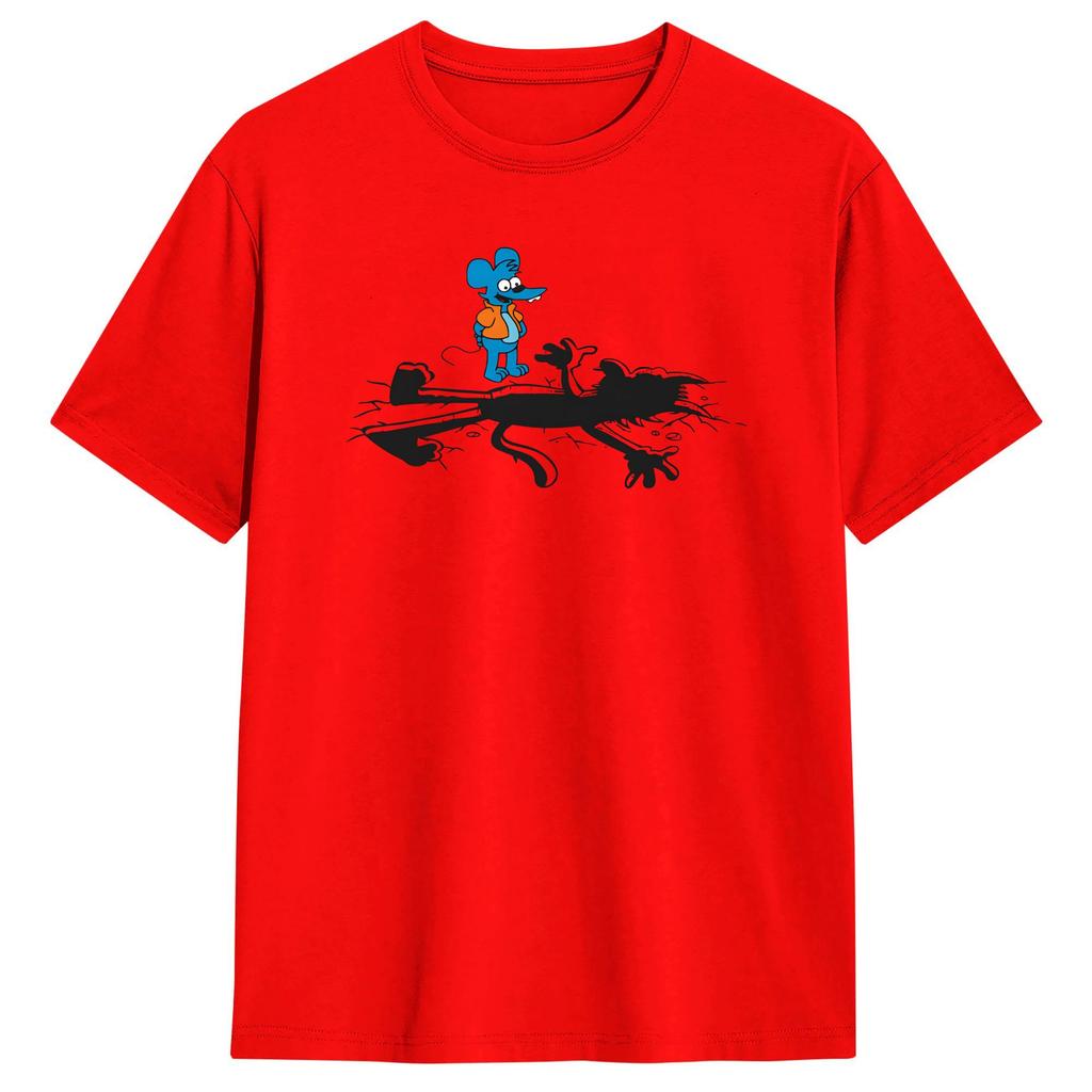Itchy And Scratchy Tshirts Men Crazy Cotton Tees Round Collar Short Sleeve T Shirts Gift Idea Tops
