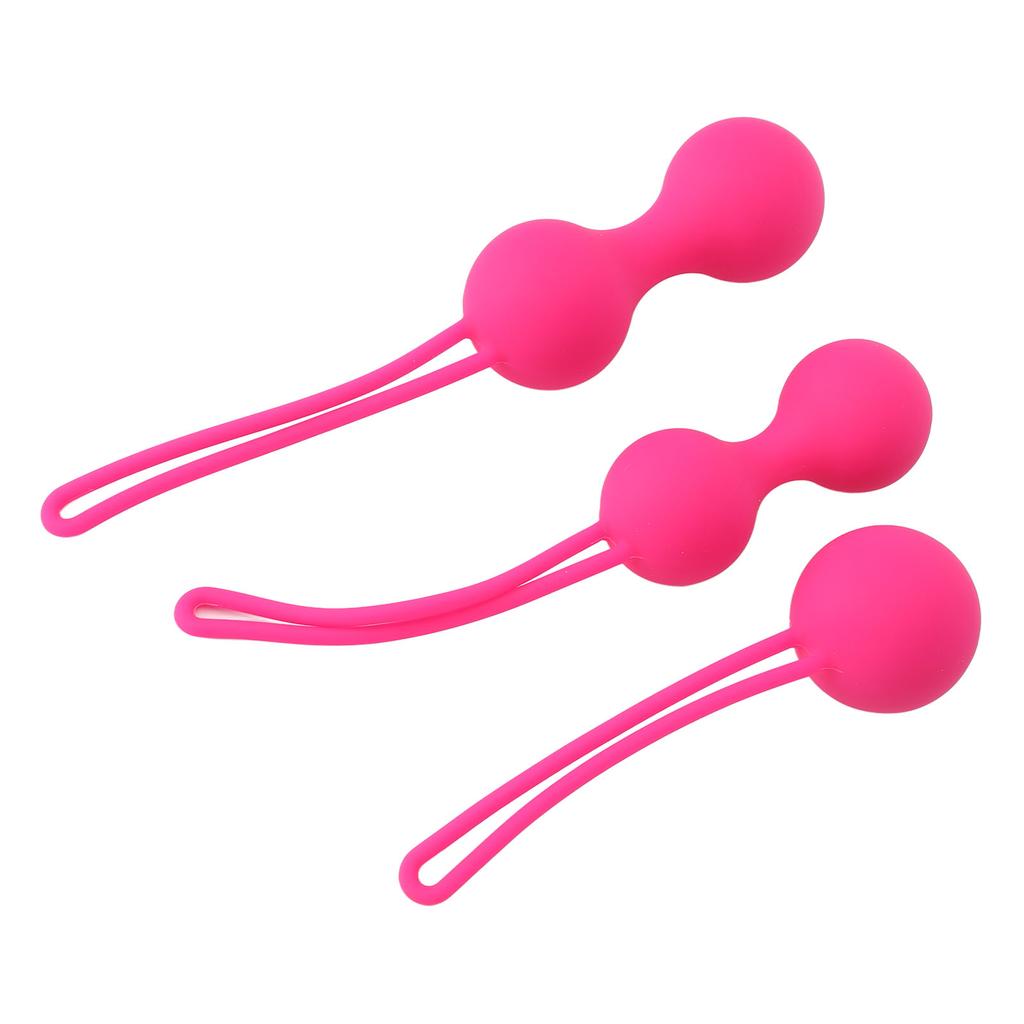 3pcs Women Pelvic Floor Muscles Trainer Ball Massaging Strengthening Pelvic Trainer Exercise Ball Pink