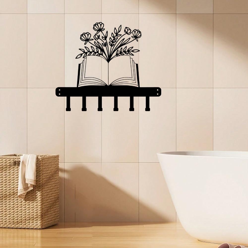 Modern Flower Metal Key Hanger Wall Mounted Entryway Storage Rack for Keys Coat Hat Space Saving Corridor Organizer with Painted Decor