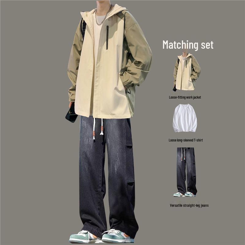 Men's Windproof Casual Hooded Jacket – Spring/Autumn Collection