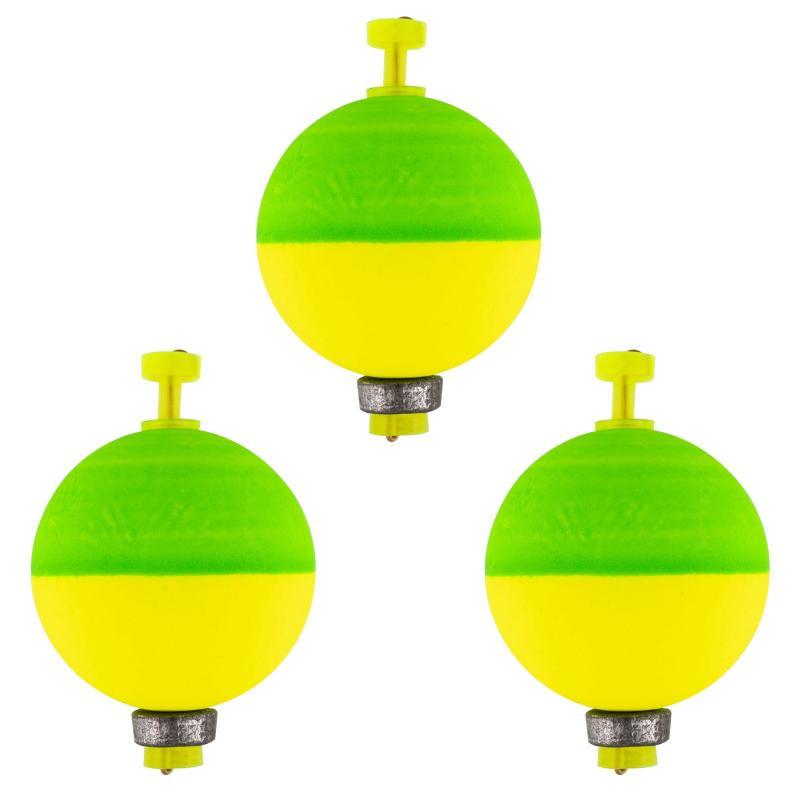 5Pcs Fishing Bobbers Floats Foam Snap On Float Weighted Bobbers Fishing Push Button Snap-On Bobbers Spring Oval Fishing Floats