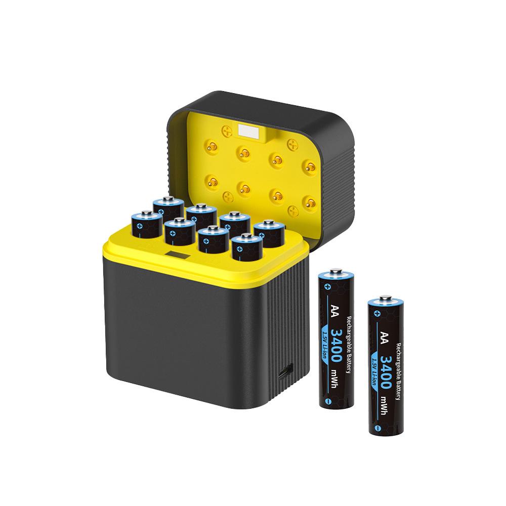 1.5V AA Lithium Battery Charger with Smart Case and Type-C Fast Charging