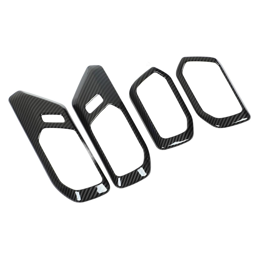 Carbon Fiber Style Inner Door Handle Decoration Cover Trim Replacement for Ford Bronco 2021 Up