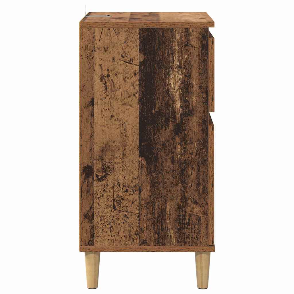 Nightstand with Drawers Reclaimed Wood Look 40 x 35 x 70 cm Particleboard