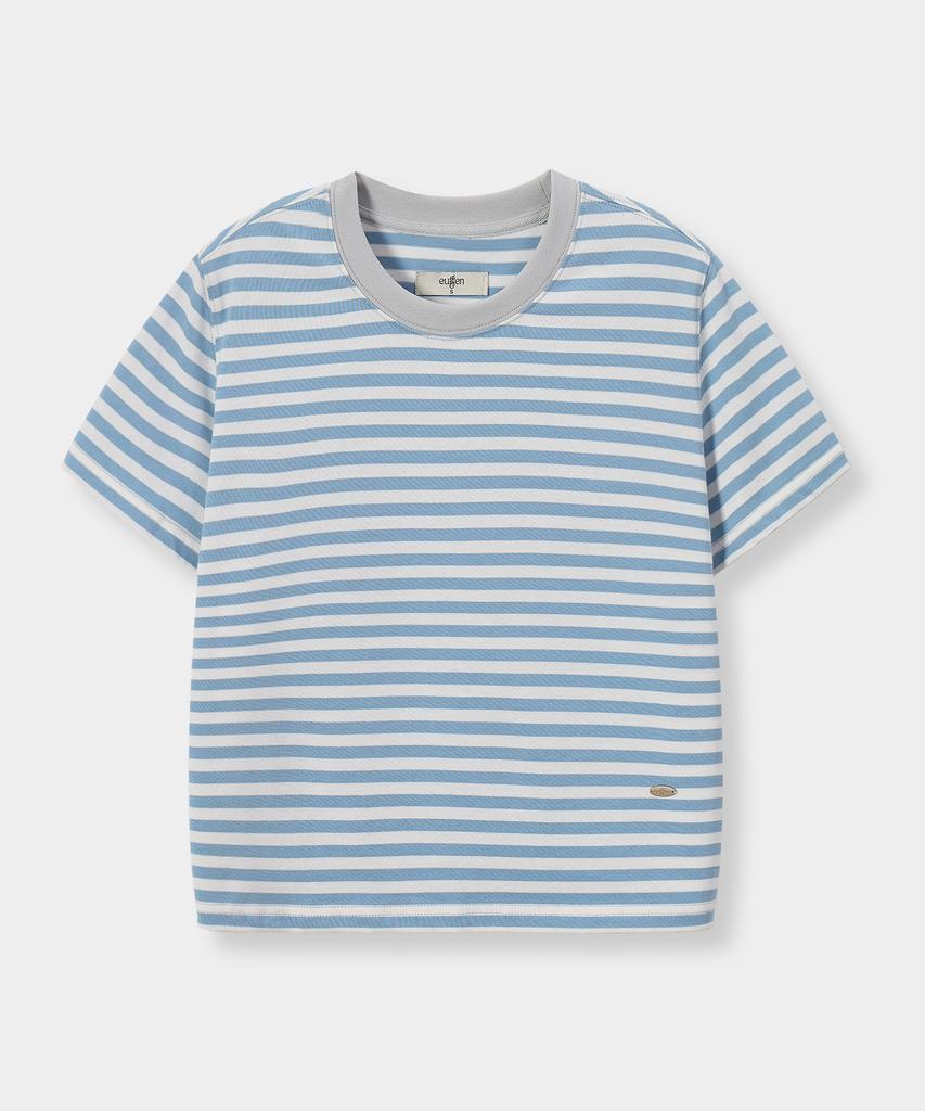 Yujen Ribbed Color Block Stripe Short Sleeve T-Shirt_4 Color