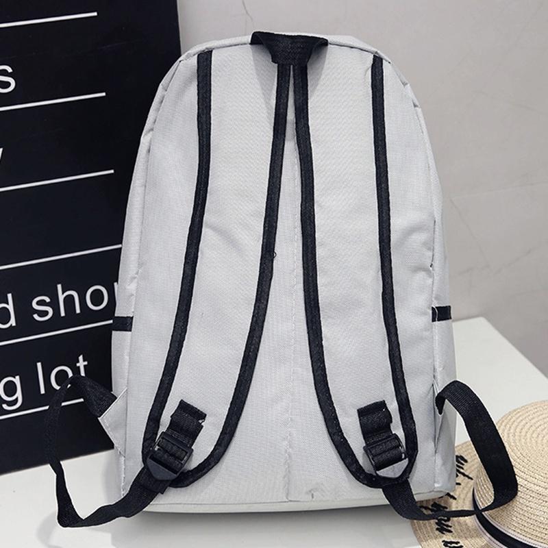 IELGY Korean school style leaf print canvas backpack серый — фото 3