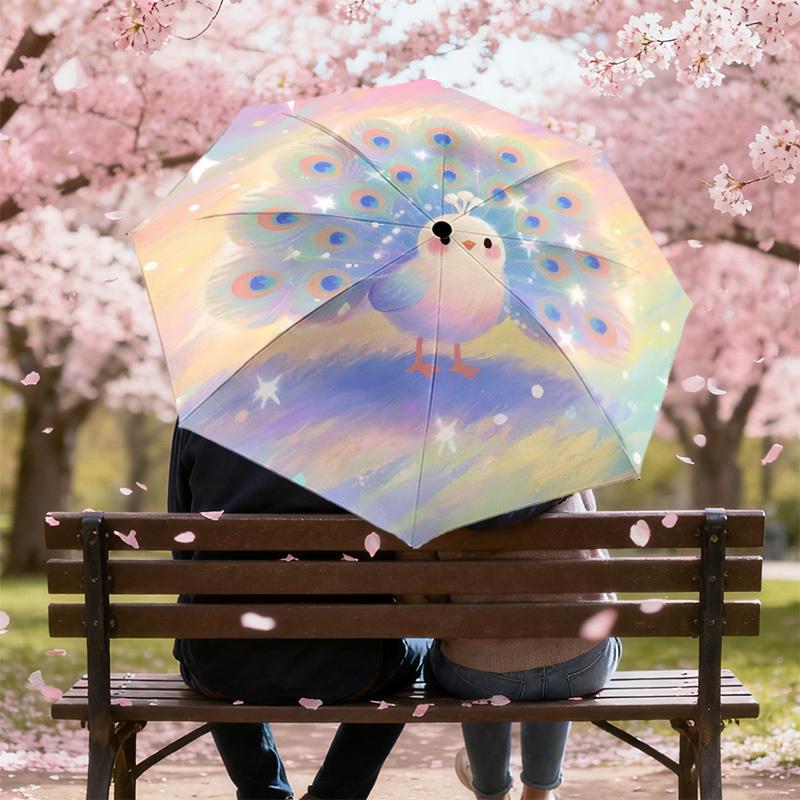 Enchanted Peacock A Magical Umbrella for Outdoor Adventures, Auto-Opening & Closing, Lightweight and Durable, Perfect Travel Accessory 152