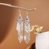 Retro Miao Silver Tassel Earrings: Ethnic Yunnan Long Dangle Women's Jewelry