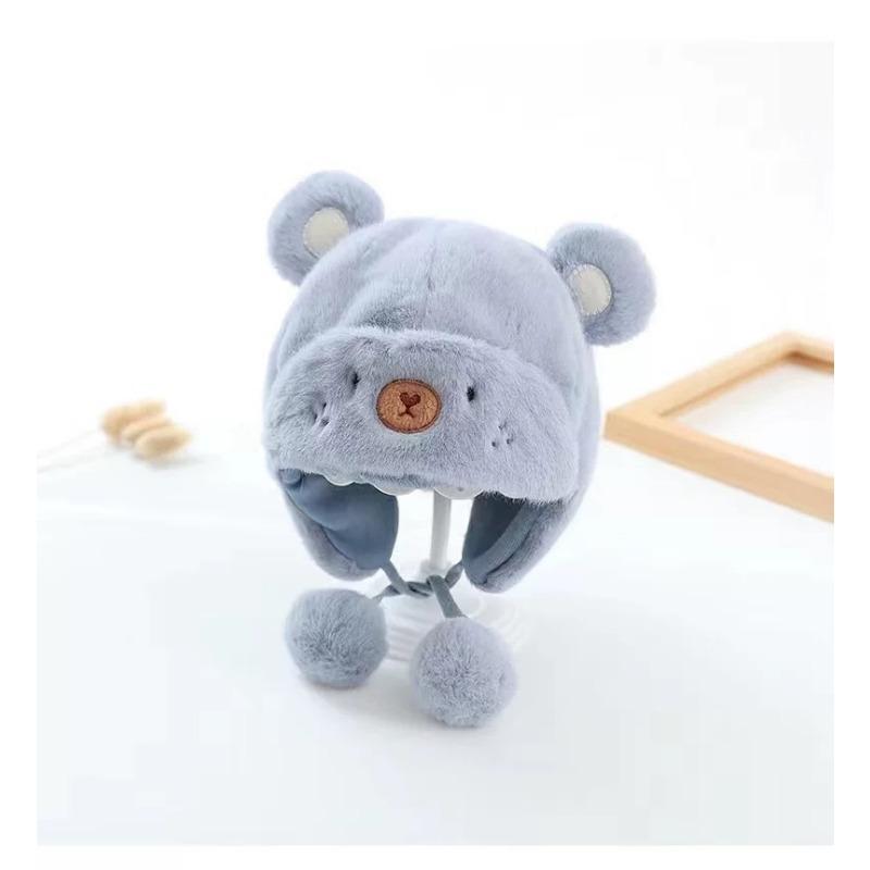 0-6M Baby Hat Autumn and Winter Six-month Baby Hat Plush Winter Male Treasure Cute Super Cute Winter Princess Ear Protection