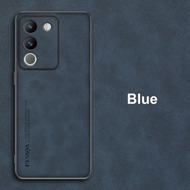 

Роскошный кожаный чехол для Vivo V29E V29 E Матовая задняя крышка Силиконовый чехол для телефона с полной защитой для Vivo V29 Pro V29 Lite 5G Coque For Vivo V29 5G синий