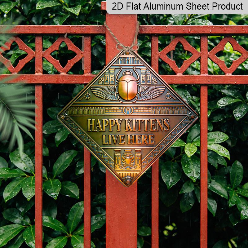 2D Flat, 1pc, Happy Family Theme, Home Wall Decor Sign Gift for Friend, Metal Aluminum Sign, Suitable for Living Room, Bedroom, Study, Entryway