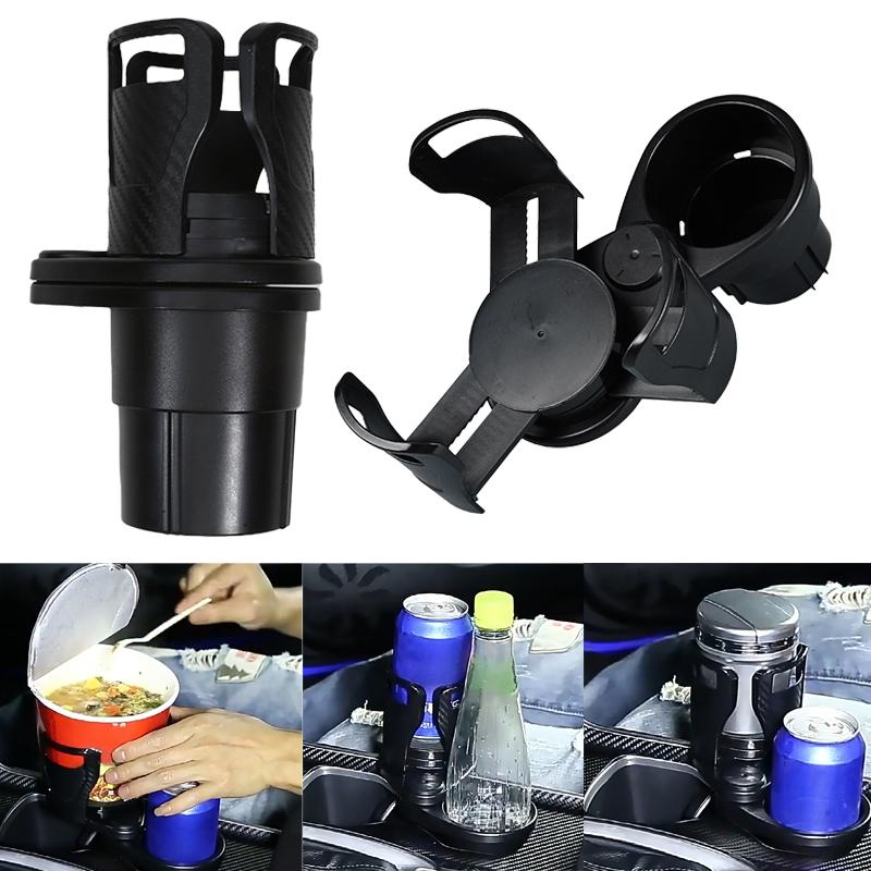 2 in 1 Car Cup Holder Expander 360 Degree Adjustable Base Drink Holder Anti-Shake Stable Auto Bottle Holder Organizer