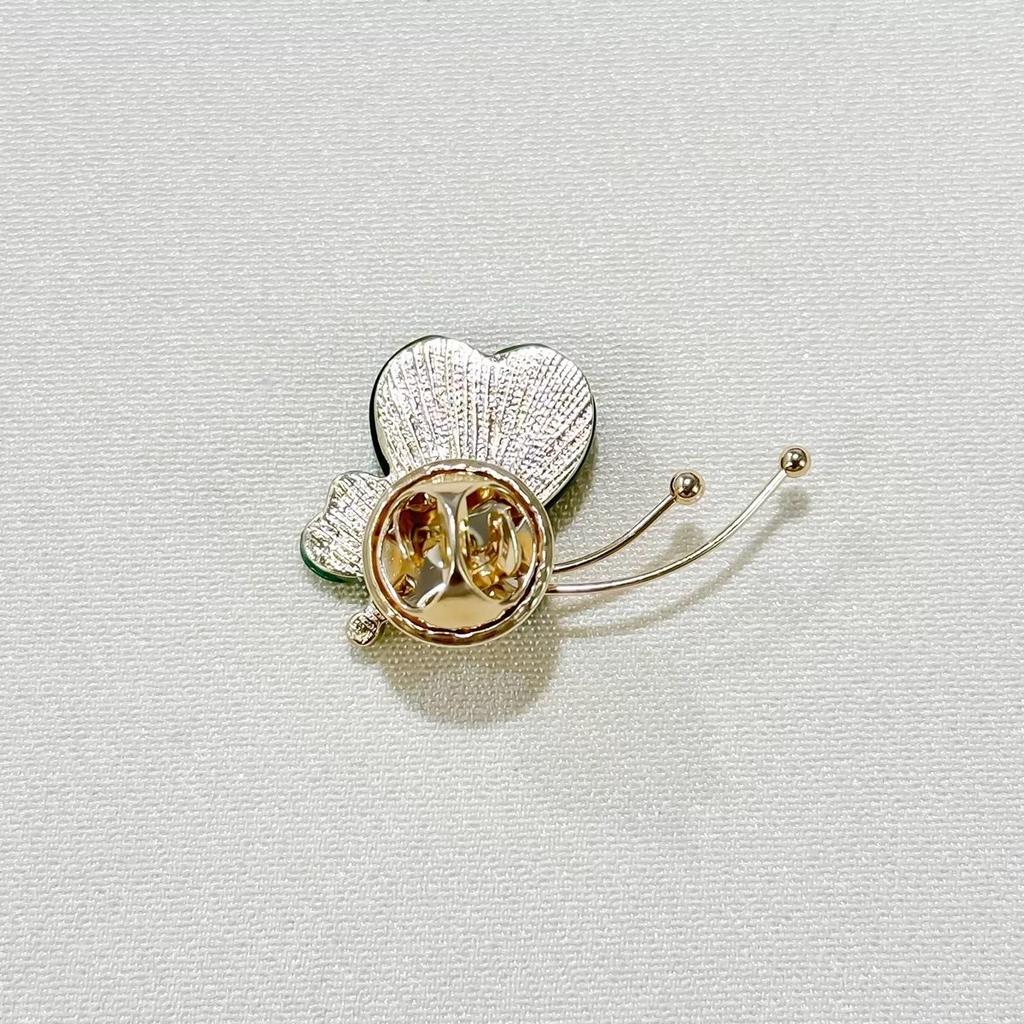Emerald Cat's Eye Butterfly Brooch