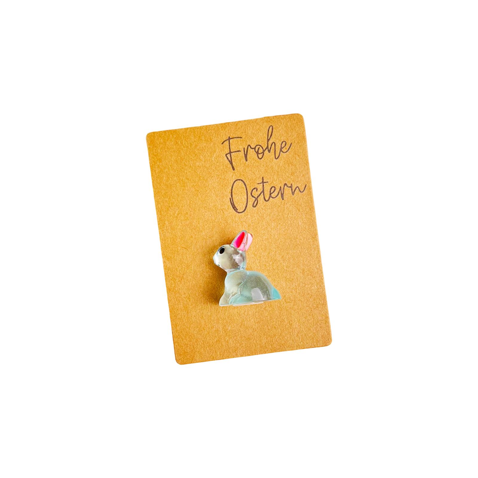

Glow-in-the-dark Bunny Resin Pocket Hug Card, Easter Greeting Gift Card, Decorative Item. One Size синий