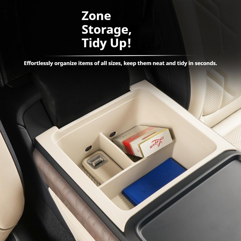 Fit For ZEEKR 9X 2025 Car Specialized Armrest Box Silicone Storage Box Original Color Interior Modification Protection