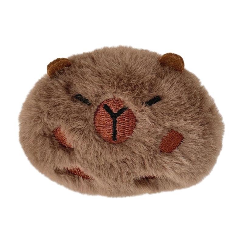 Pack of 4 Capybara Plush Keychains Charm Animal Shaped Keyring Bag and Phone Pendants Accessories Handmade Decoration