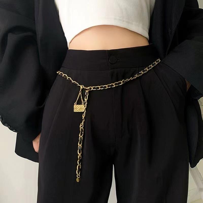 Waist Chain, Metal Bag, High-end Decorative Suit Sweater, Chain, Women's Dress with Thin Belt Pants