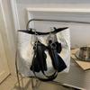 Nylon Single Shoulder Bag Korean Style Bucket Shopping Bag All-match Bowknot Tote Bag  Girls