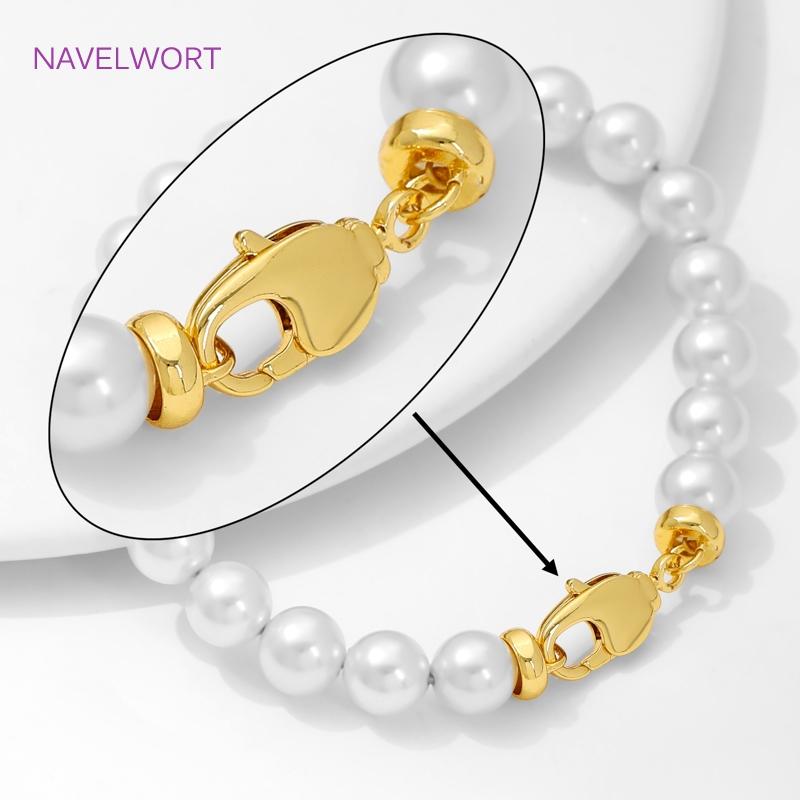 18K Gold Plated Lobster Clasps Hooks Connectors,Clasps For Jewelry,Brass End Caps Fastener,DIY Bracelets Jewelry Making Supplies