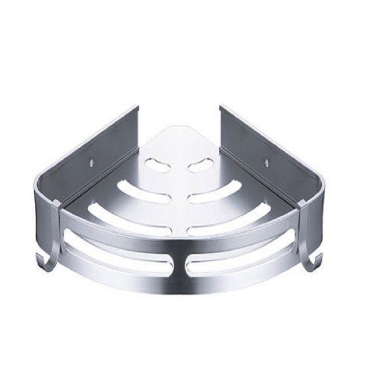 Gun Gray Punch-Free Wall-Mounted Bathroom Corner Shower Shelf