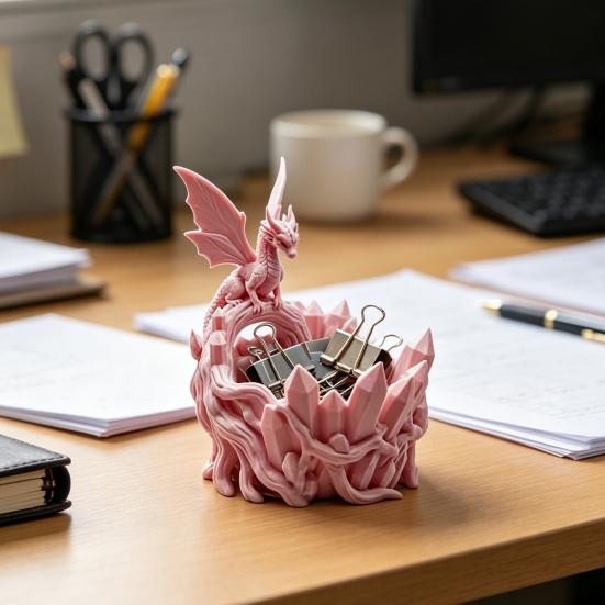 Dragon-shaped Miscellaneous Bowl Fantasy Crystal Cave Dragon Decor Storage Dish for Keys Coins