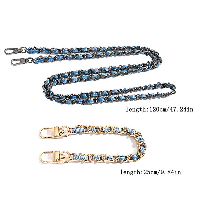 25/120Cm Verstellbare Metalltaschenkette Für Geflochtenen Denim Schulter Crossbody Handtaschenriemen DIY Handgefertigt Abnehmbare Riemen