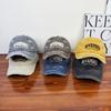 European and American letter embroidery soft top baseball cap men and women street fashion old ripped cap showing small face