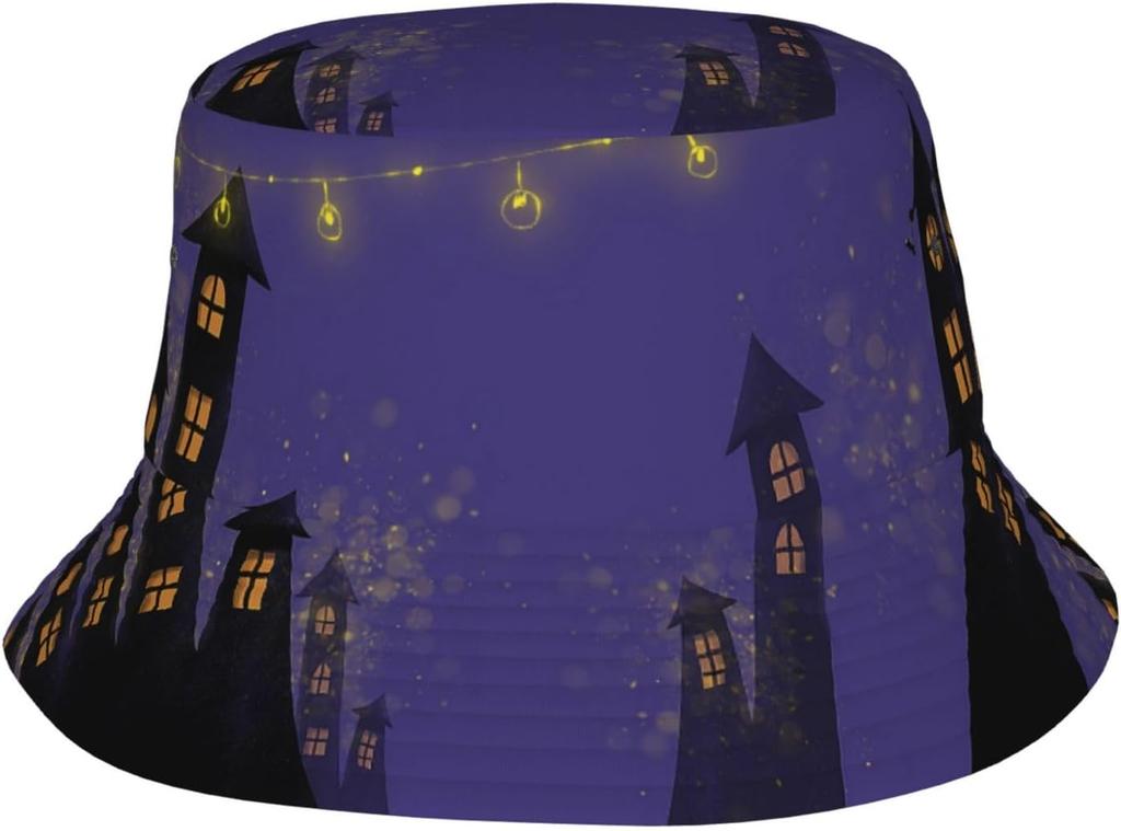 Cute Halloween Ghost Bucket Hat Fashion Beach Sun Wide Brim Cap Outdoor Fisherman Hats For Women Men