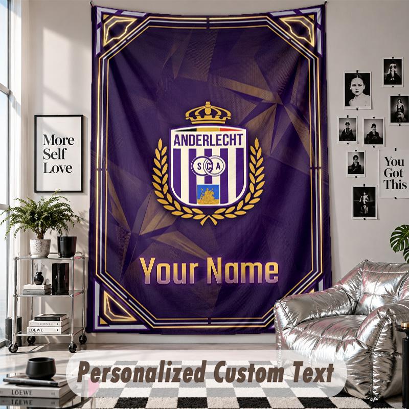 Custom Tapestry Wall Hanging, Anderlecht FC Personalized Name Text Home Wall Decor