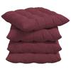 Seat Cushions 4 Pcs Burgundy Red 40 X 40 X 6 Cm Fabric