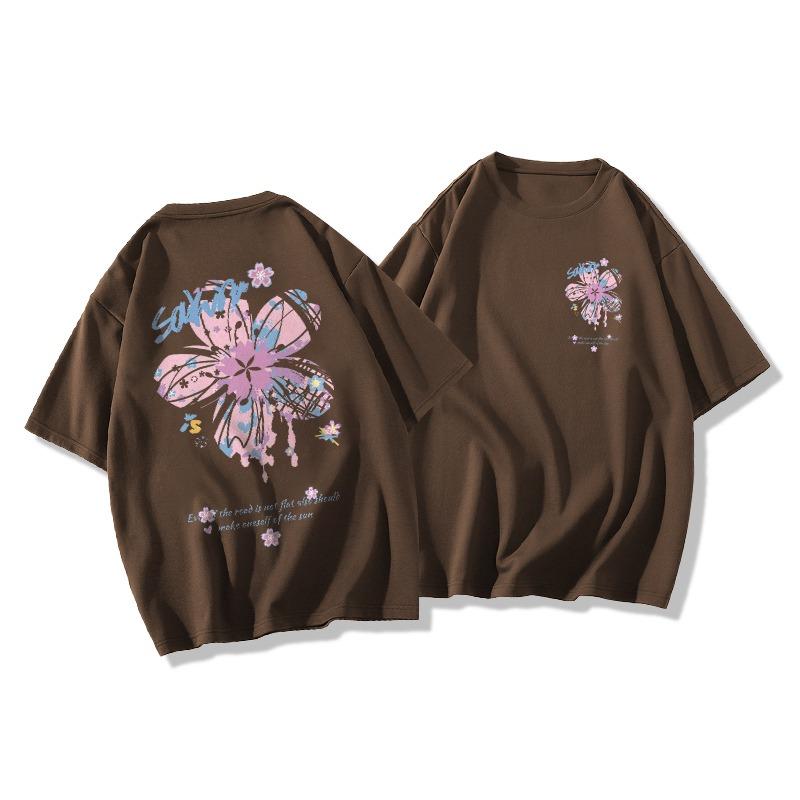 Letní Dětské Dospělé Módní Potisk Krátký Rukáv Tričko Outdoorové Ležérní O-výstřih Oversized Dámské Trička Top Dívčí Oblečení