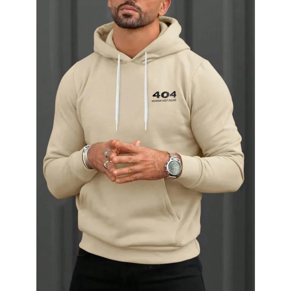 Herbst und Winter neue Kapuzenpullover für Herren locker Langarm bedruckt bequem Sweatshirt Lässig mit Tasche