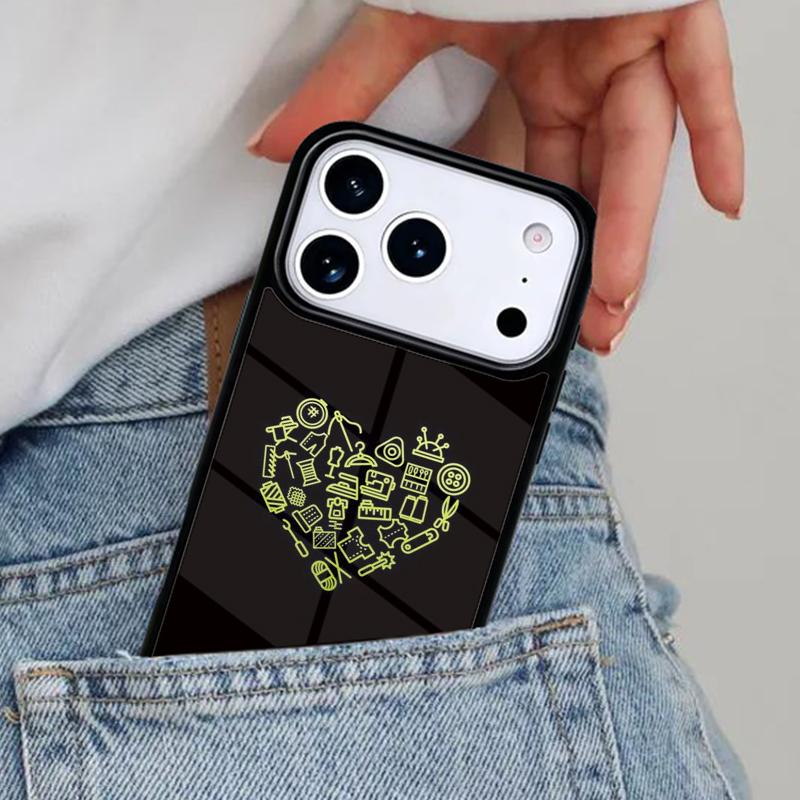 

Sewing Machine Scissors Buttons Phone Case for iPhone 17ProMax 12 13 14 15 16e 17 Pro Max Plus Air Cover iPhone 15 Pro