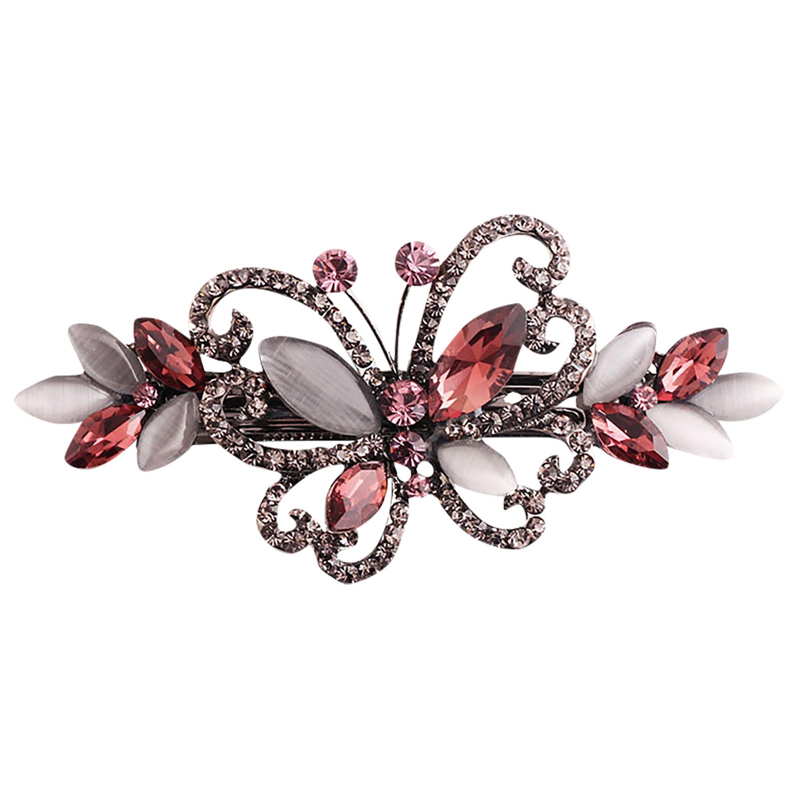 

Заколки для волос со стразами, заколки для волос, бабочки, французские заколки, винтажные весенние заколки для волос, украшения для волос с цветами One Size фиолетовый