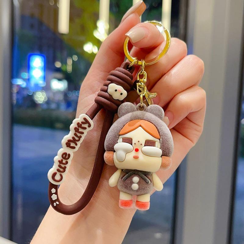 Crying Baby Keychain Flocked Girls Bag Pendant Blind Box Gift Car Key Chain Small Gift