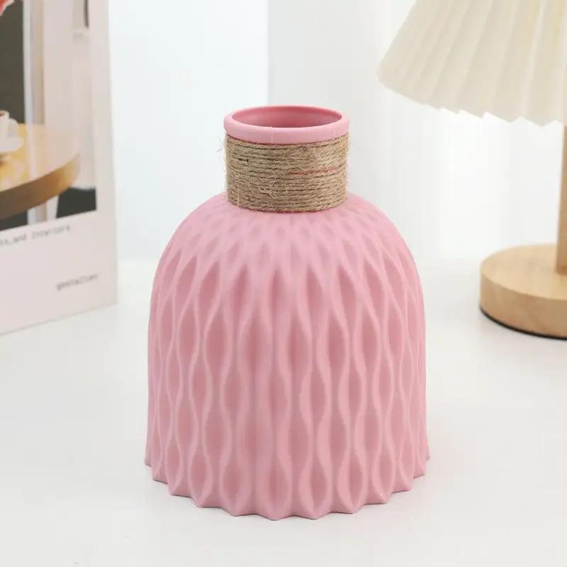 Seil Plastikvase Blumenarrangement DIY Blumentopf Wohnzimmer Porzellanimitation Blumengefäß Heimdekoration Ornamente