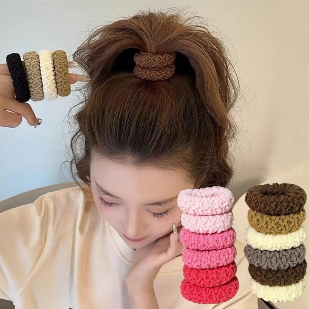Versatile Colorful Color Hair Ties Durable Hair Accessory For Girl High Ponytail Holder Scrunchies