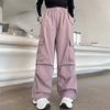 Kids Mid Rise Cargo Pants Loose Wide Leg Trousers Soft Polyester Spring Autumn Streetwear Casual Kids Pants