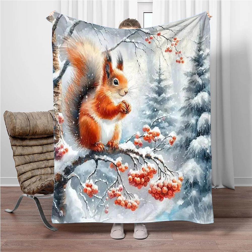 Animals Bear Penguin Flannel Blanket Fluffy Children Adults Sofa Plush Bedspread Throw Lunch Blanket for Sofa Bed Camping Gift